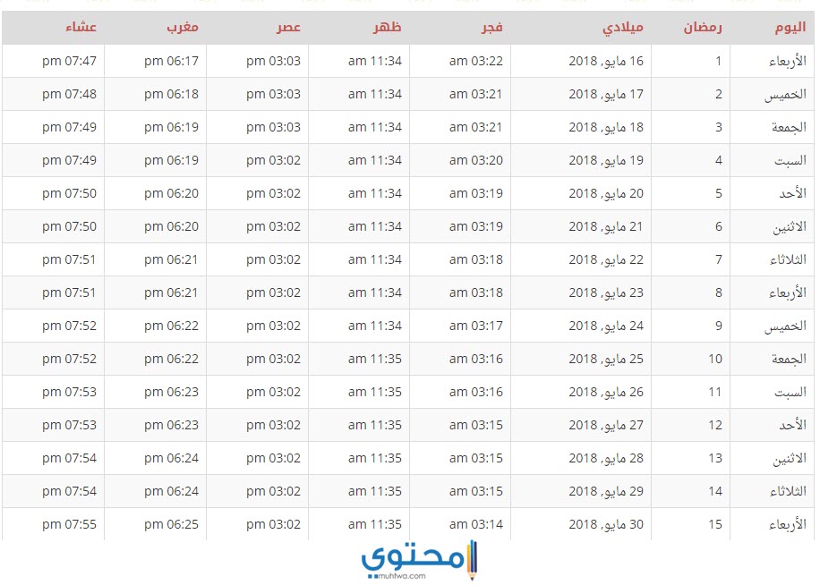 امساكية البحرين 2020