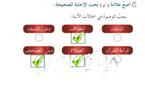 يجب الوضوء في الحالات الأتية