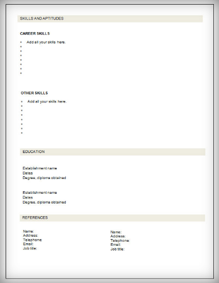 نموذج السيرة الذاتية باللغة الإنجليزية ، جاهز للتعبئة