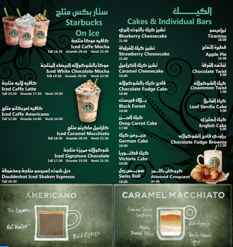 قائمة ستاربكس السعودية
