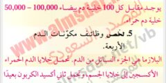 احسب معدل عدد خلايا الدم الحمراء لكل 100 خلية دم بيضاء في جسم الإنسان.