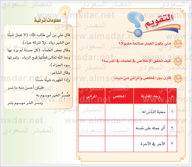 تمارين الدرس الأول وحدة أعمال