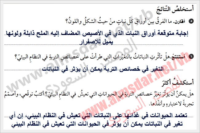 نشاط التغيرات الأنظمة البيئية وحدة