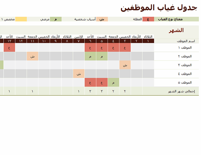 برنامج تغيب الموظفين