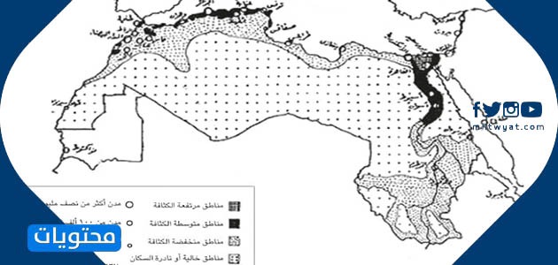 خريطة الكثافة السكانية 