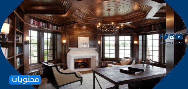 ديكورات سقف كلاسيكية من الجبس في غرفة المعيشة