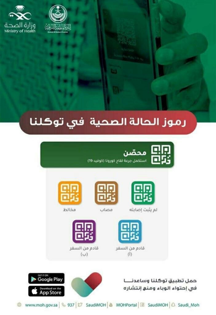 تطبيق توكلنا بالصور الملونة