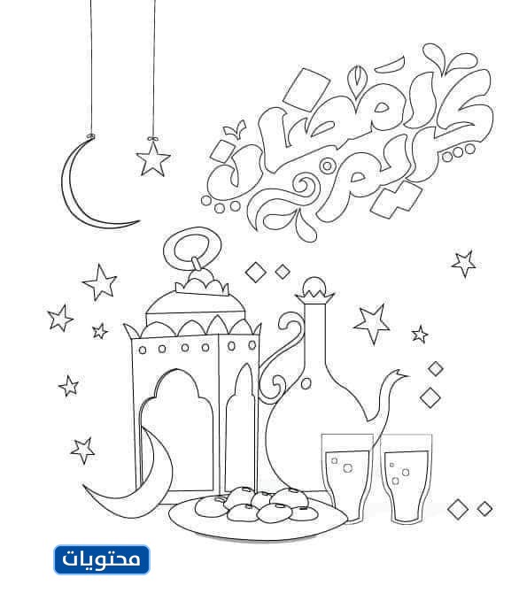 صور أطفال يرسمون لشهر رمضان جاهزة للطباعة