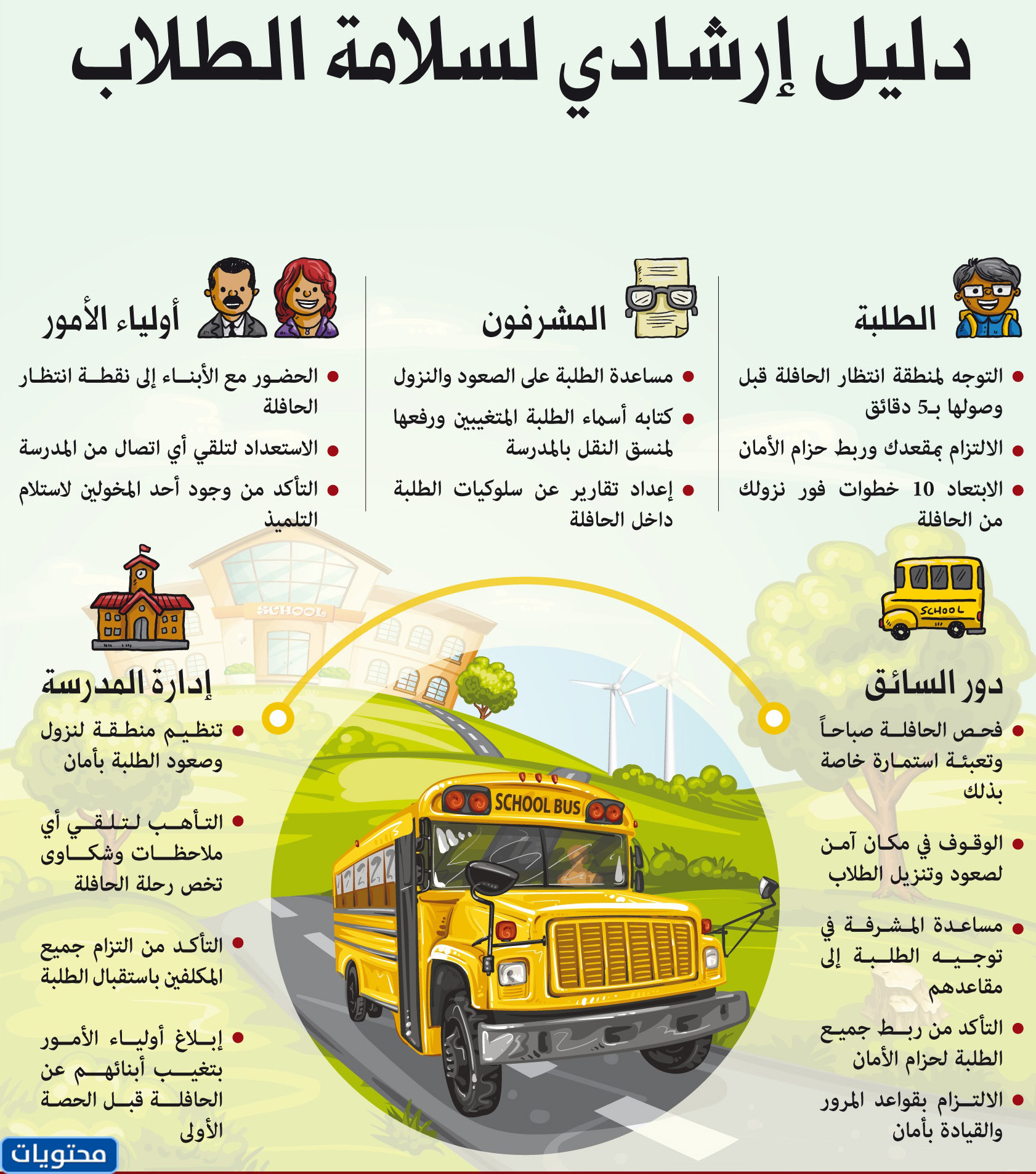 قواعد النقل المدرسي