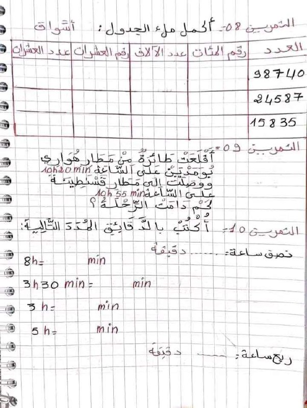 مراجعة الرياضيات للفصل الدراسي الثالث للصف الثالث الابتدائي